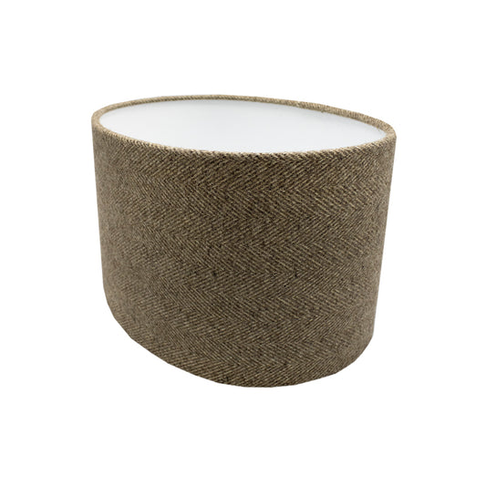 Beige Herringbone Oval Lampshade