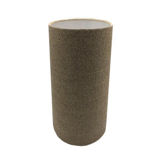 Beige Herringbone Tall Drum Lampshade