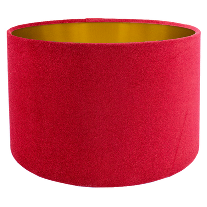 Berry Red Velvet Drum Lampshade