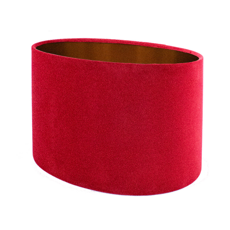 Berry Red Velvet Oval Lampshade
