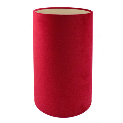 Berry Red Velvet Tall Drum Lampshade