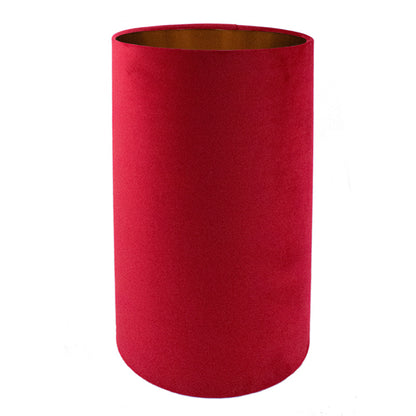 Berry Red Velvet Tall Drum Lampshade