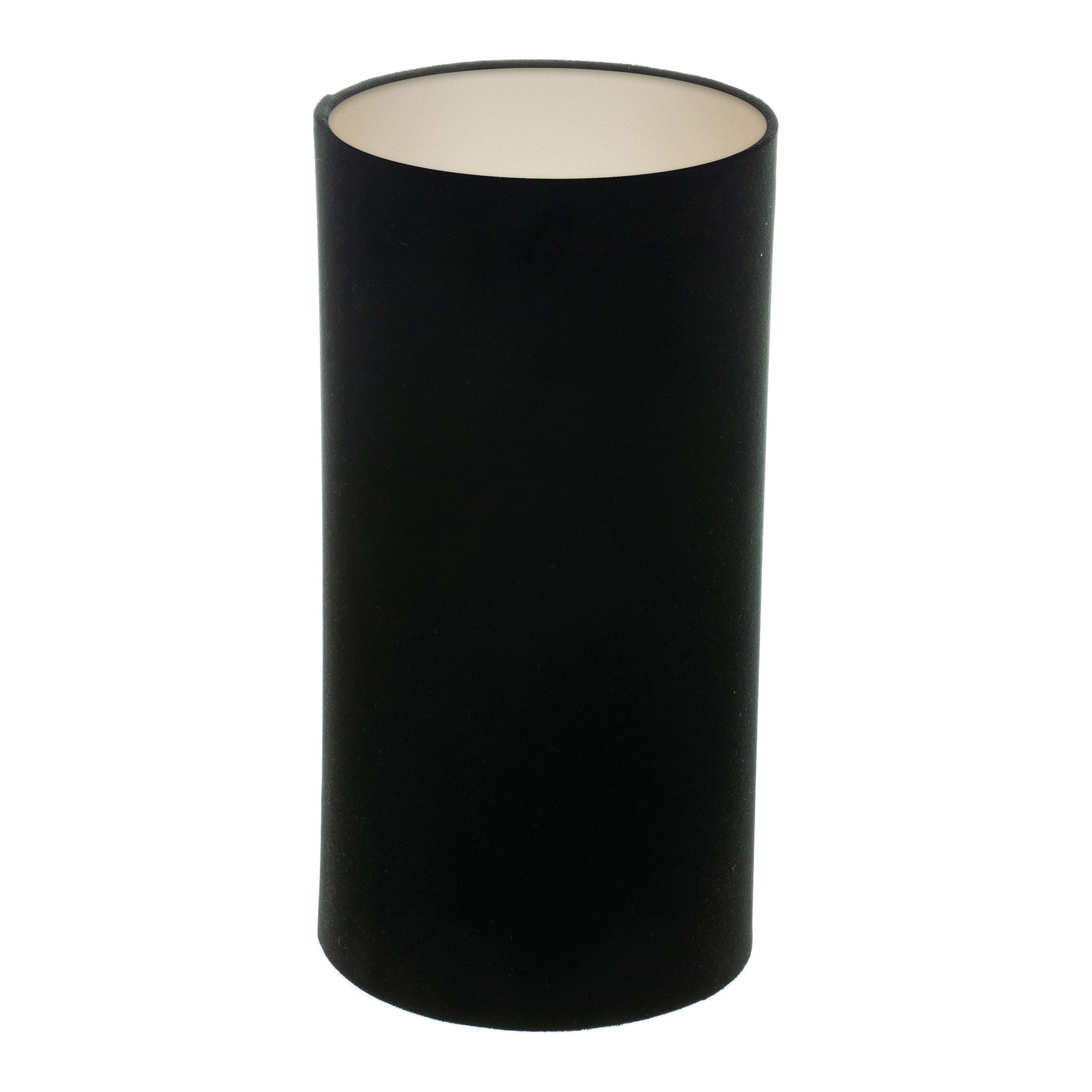 Black Velvet Tall Drum Lampshade Champagne Inner