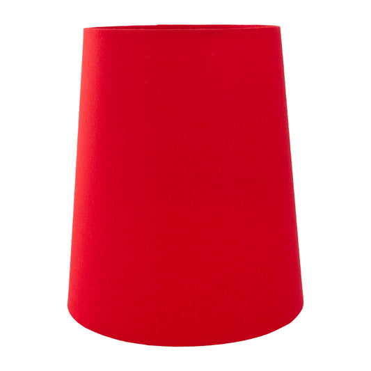 Bright Red Cotton Tall French Drum Lampshade