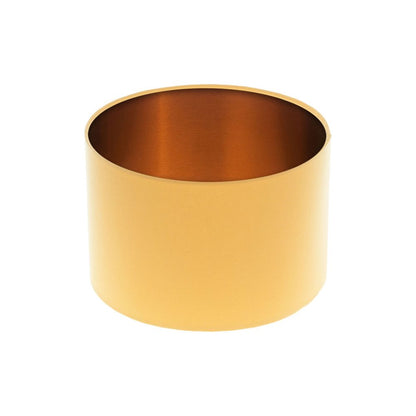 Bright Yellow Drum Lampshade Brushed Copper Inner