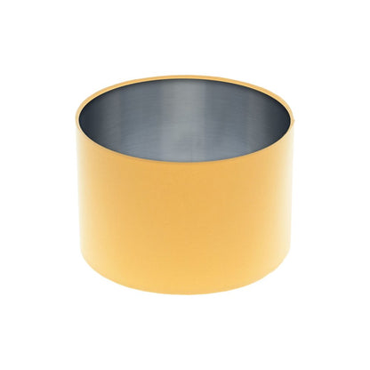 Bright Yellow Drum Lampshade Brushed Silver Inner