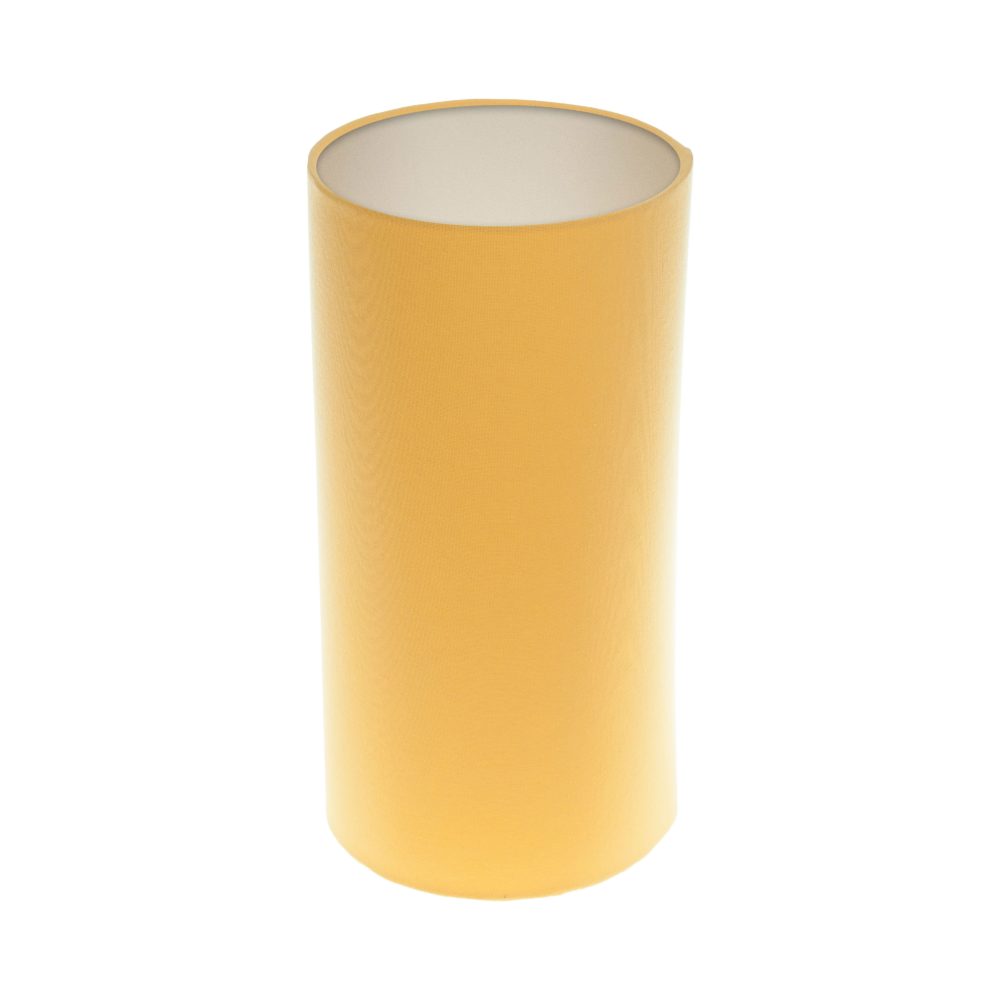 Bright Yellow Tall Drum Lampshade Champagne Inner