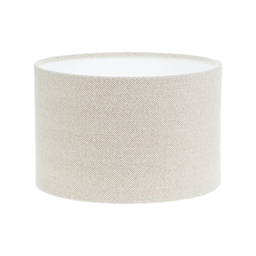 Cream Herringbone Tweed Drum Lampshade