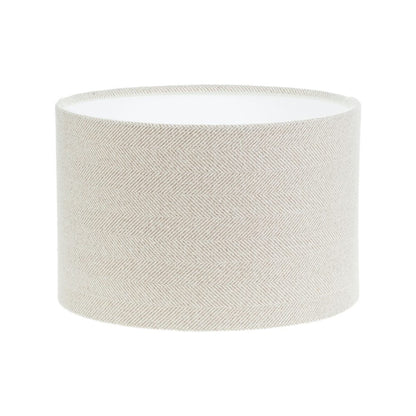 Cream Herringbone Tweed Drum Lampshade