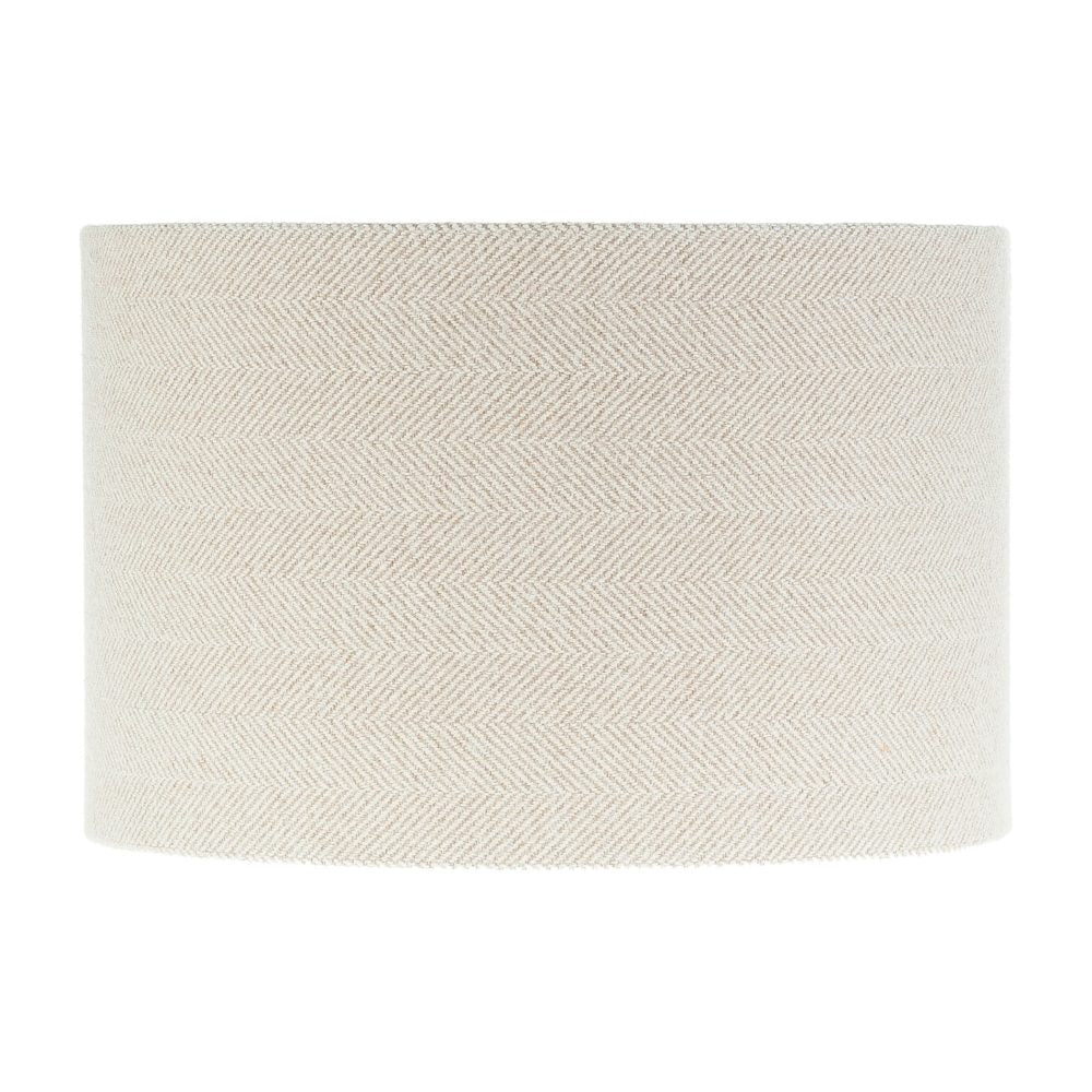 Cream Herringbone Tweed Drum Lampshade