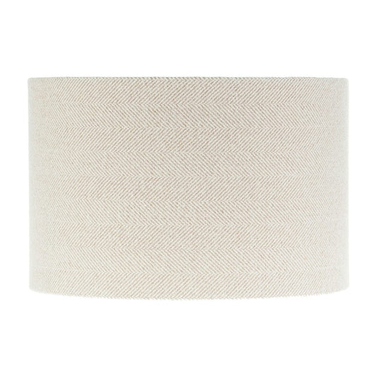 Cream Herringbone Tweed Drum Lampshade