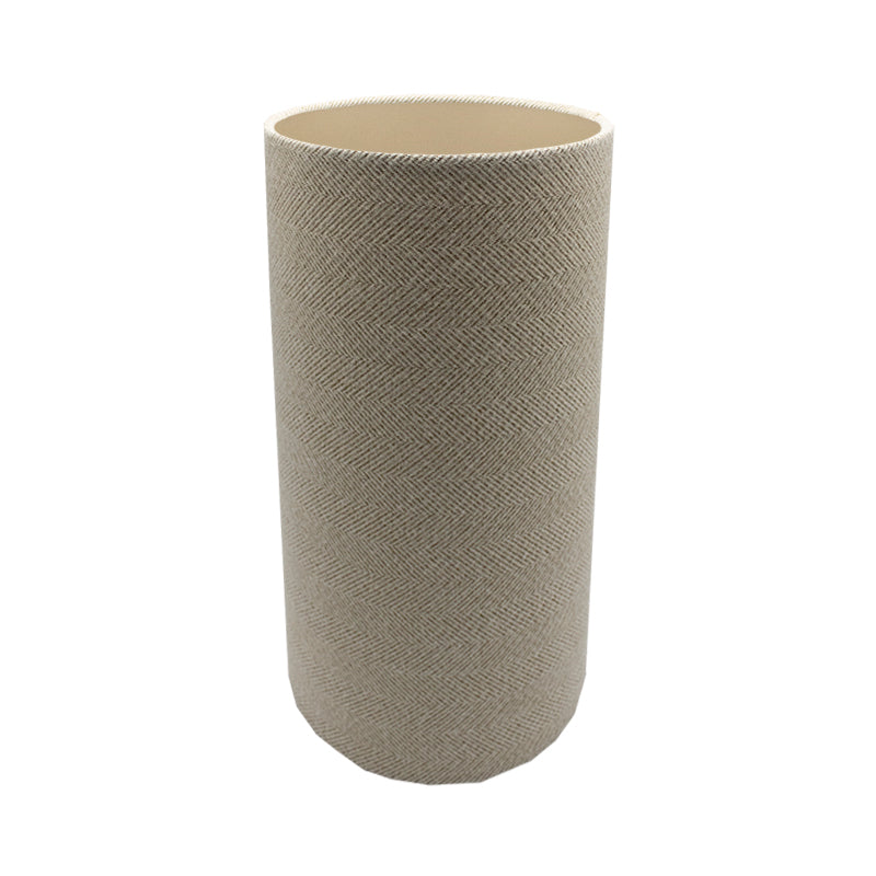 Cream Beige Herringbone Tall Drum Lampshade