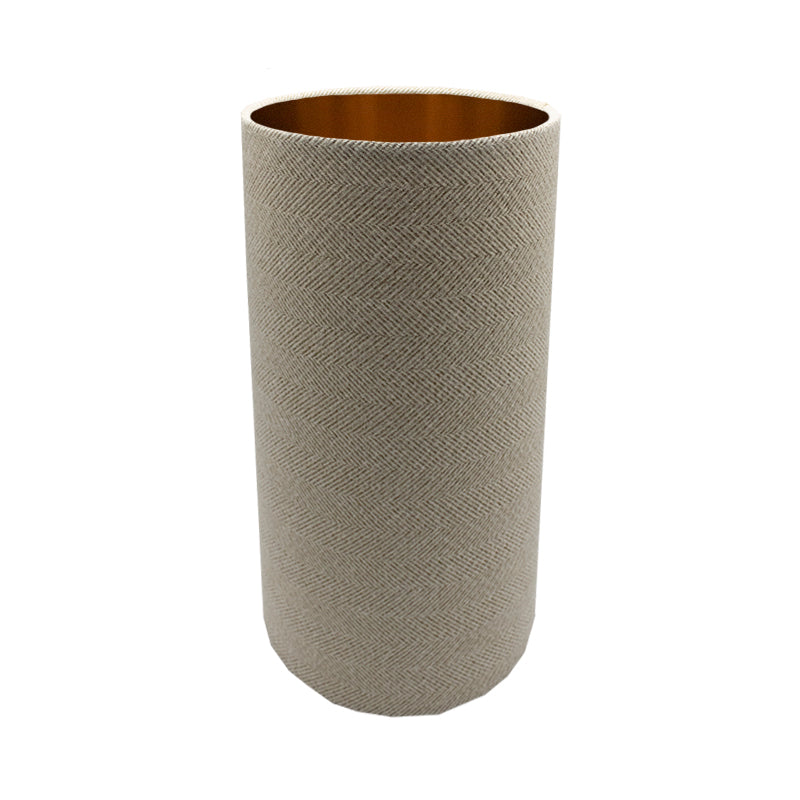 Cream Beige Herringbone Tall Drum Lampshade