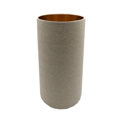 Cream Beige Herringbone Tall Drum Lampshade