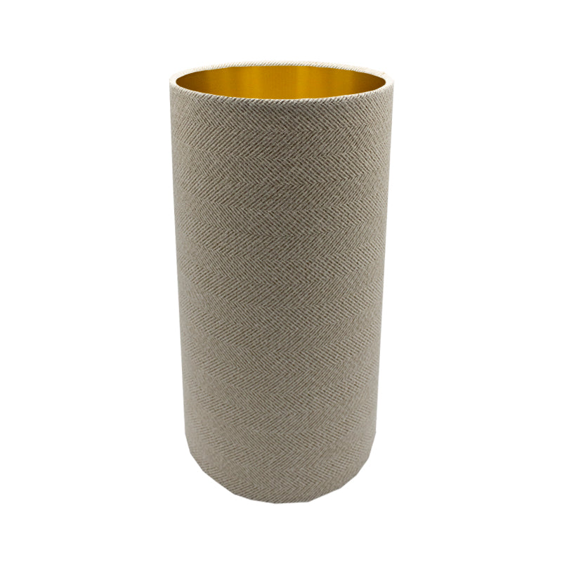Cream Beige Herringbone Tall Drum Lampshade