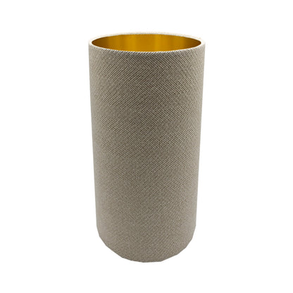 Cream Beige Herringbone Tall Drum Lampshade