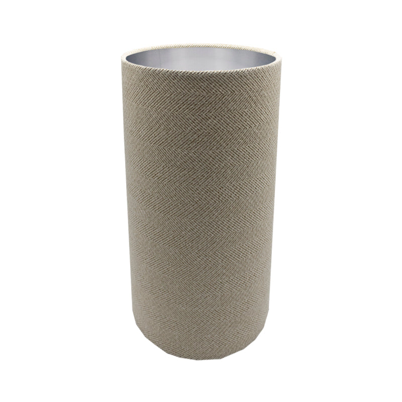 Cream Beige Herringbone Tall Drum Lampshade