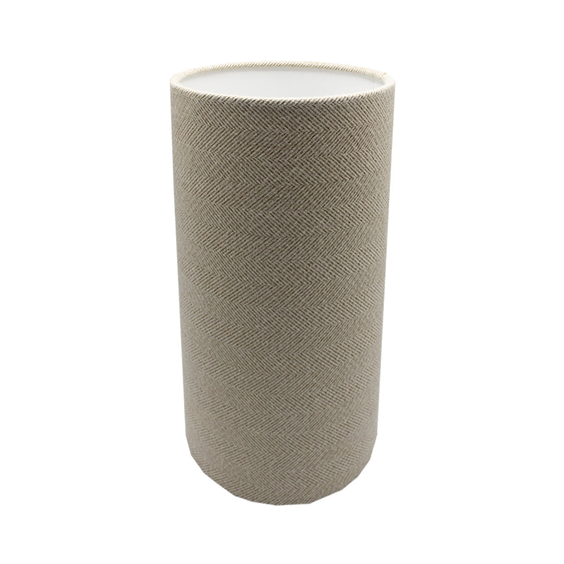 Cream Beige Herringbone Tall Drum Lampshade