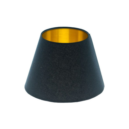 Dark Navy Blue Empire Lampshade Brushed Gold Inner