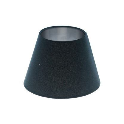 Dark Navy Blue Empire Lampshade Brushed Silver Inner