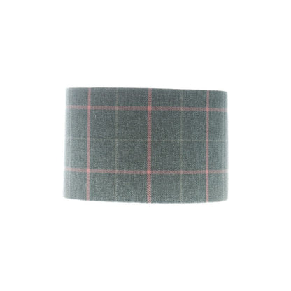 Exford Grey Pink Tartan Drum Lampshade