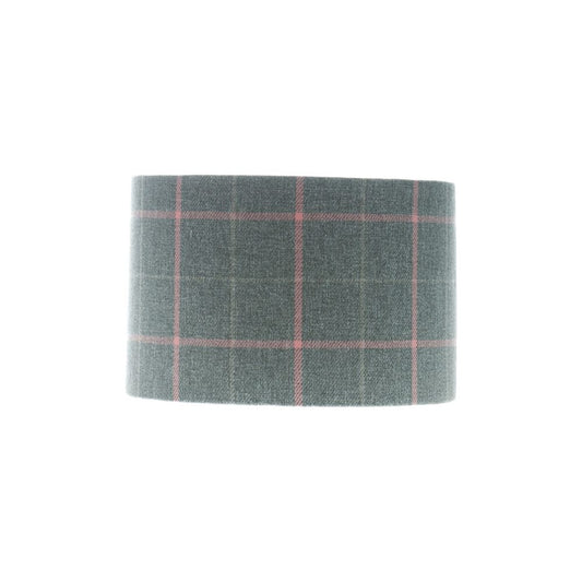 Exford Grey Pink Tartan Drum Lampshade