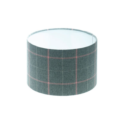 Exford Grey Pink Tartan Drum Lampshade