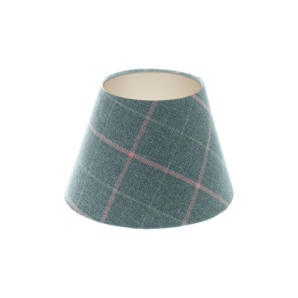Exford Grey Pink Tartan Empire Lampshade Champagne Inner