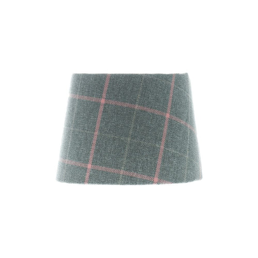 Exford Grey Pink Tartan French Drum Lampshade