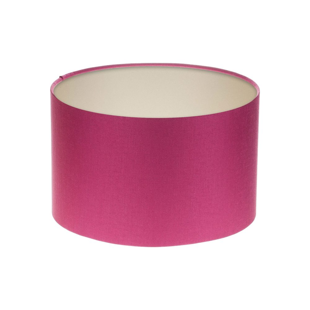 Bright Pink Satin Drum Lampshade Champagne Inner
