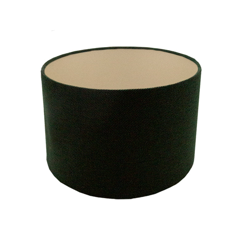 Toad Green Herringbone Drum Lampshade Champagne Inner