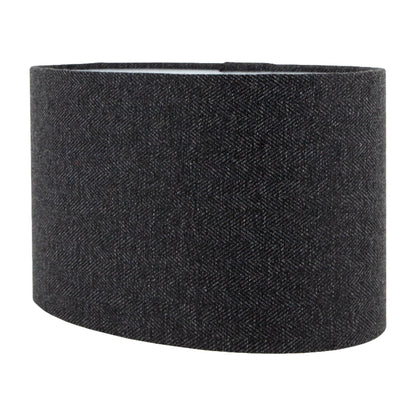 Dark Grey Herringbone Oval Lampshade