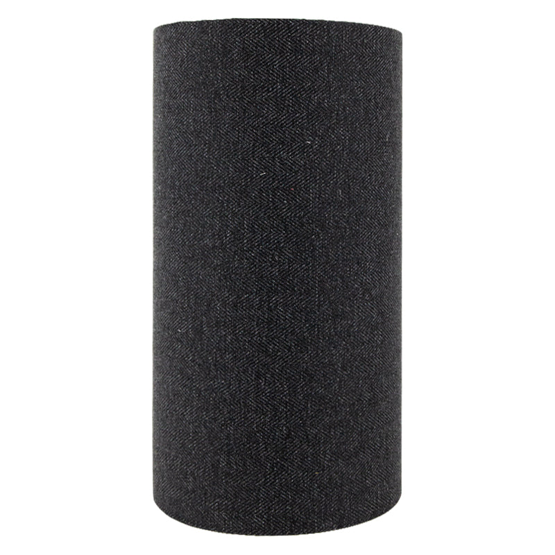 Dark Grey Herringbone Tall Drum Lampshade