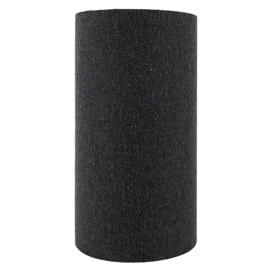 Dark Grey Herringbone Tall Drum Lampshade
