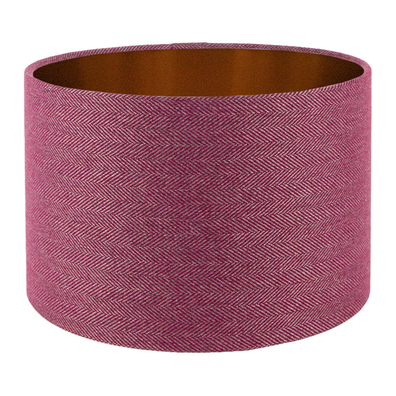 Mulberry Herringbone Drum Lampshade