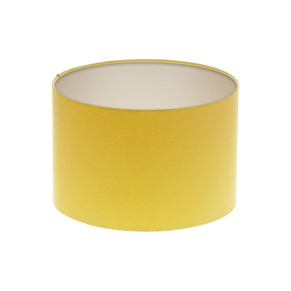 Mustard Yellow Drum Lampshade Champagne Inner
