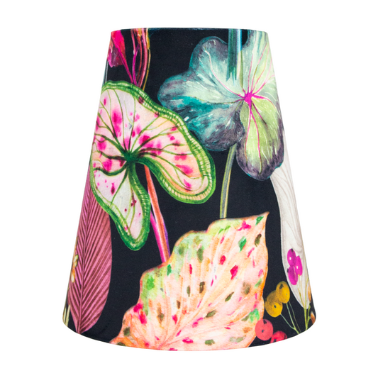 Oasis Black Floral Velvet Tall Empire Lampshade