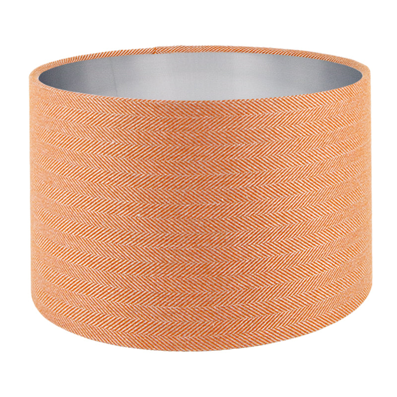 Orange Herringbone Drum Lampshade