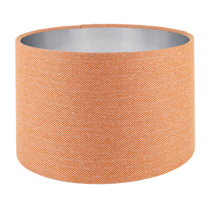 Orange Herringbone Drum Lampshade