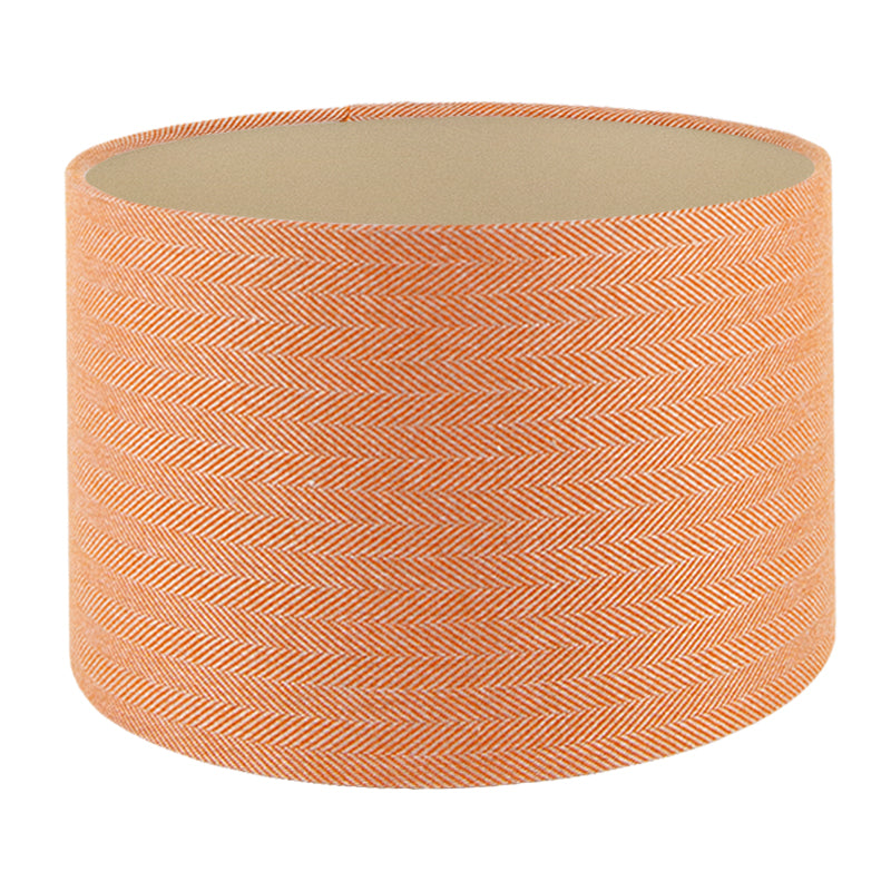 Orange Herringbone Drum Lampshade
