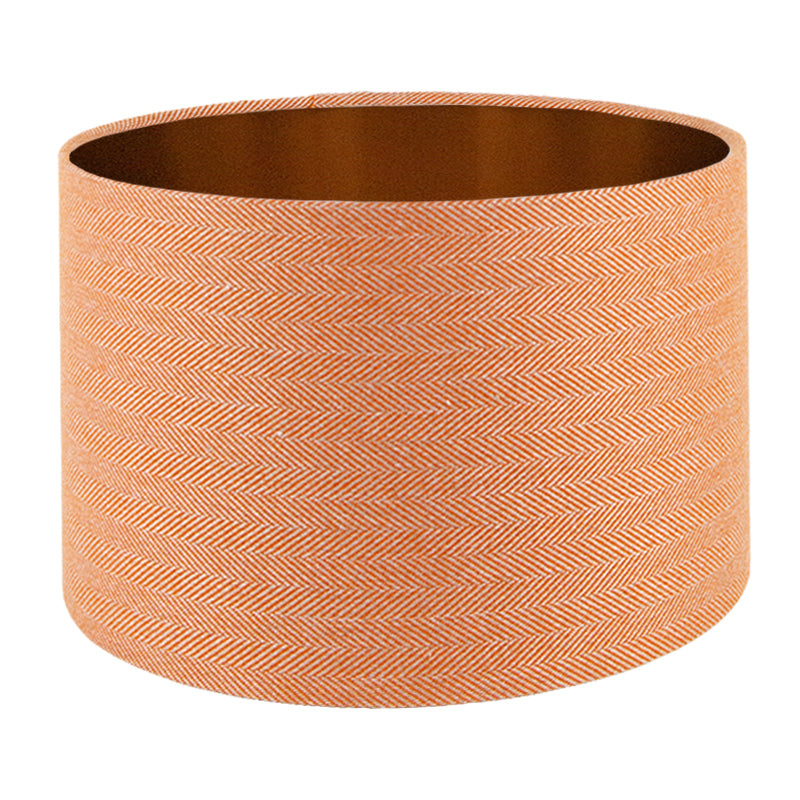 Orange Herringbone Drum Lampshade