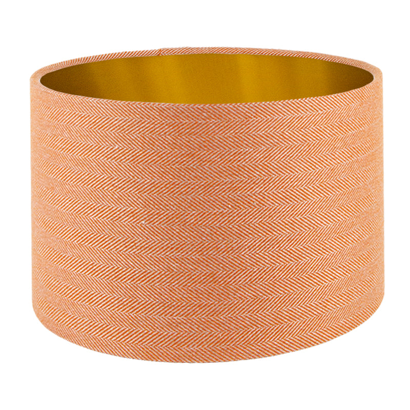 Orange Herringbone Drum Lampshade