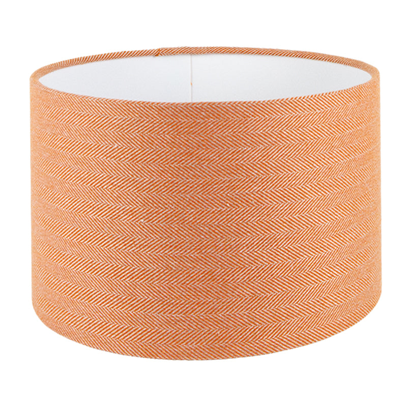 Orange Herringbone Drum Lampshade