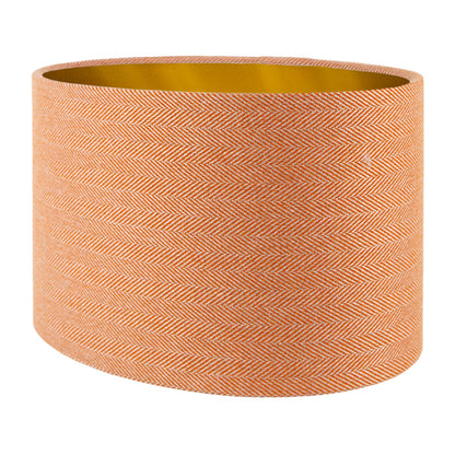 Orange Herringbone Oval Lampshade