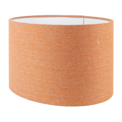 Orange Herringbone Oval Lampshade