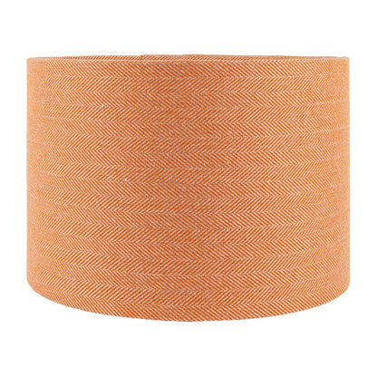 Orange Herringbone Drum Lampshade