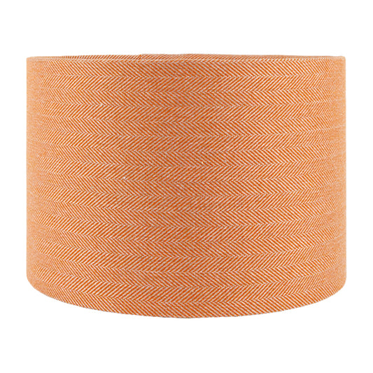 Orange Herringbone Drum Lampshade