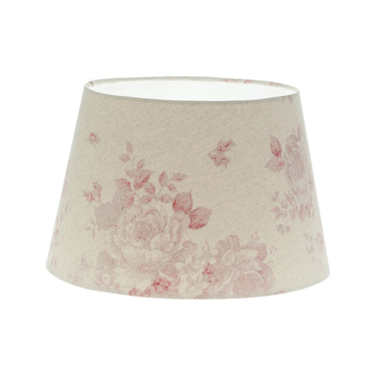 Red Faded Rose Floral French Drum Lampshade