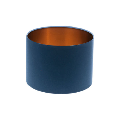 Regal Blue Drum Lampshade Copper Inner