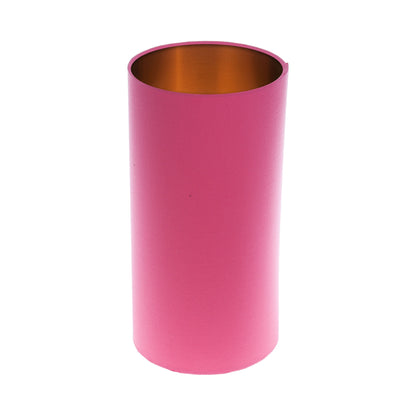Sorbet Bright Pink Tall Drum Lampshade Brushed Copper Inner